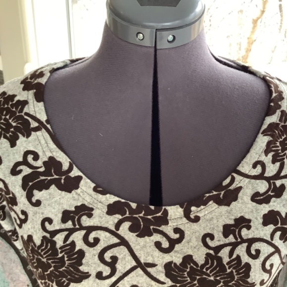 Papillon jersey knit 3/4 sleeve, multi coloured print dress size M - Picture 4 of 7